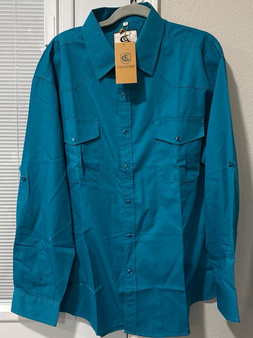 COEVALS Teal Long Sleeve Dress Shirt